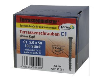 Terrassenschraube C1, 5,0x50, 100 Stück