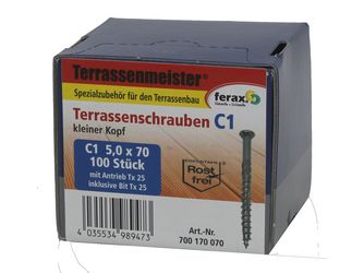 Terrassenschraube C1, 5,0x70, Packung á 100 Stück