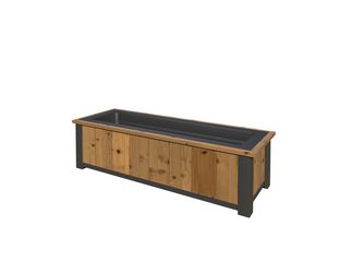 Thermo-Holz 4-Eck Pflanzkasten mit Einsatz 46x125x33cm