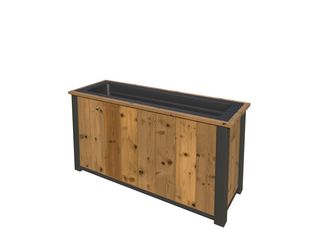Thermo-Holz 4-Eck Pflanzkasten mit Einsatz, hoch 46x125x64cm