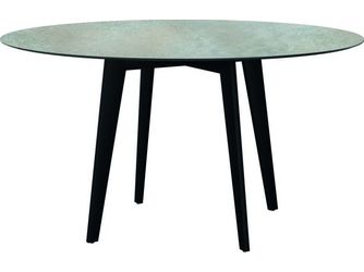 Tisch Ø 134cm Aluminium schwarz matt Tischplatte Silverstar 2.0 Quartz