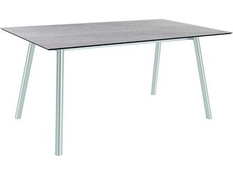 Tisch 180x100cm Interno Rundrohr Edelstahl Tischplatte Silverstar 2.0 Stone light
