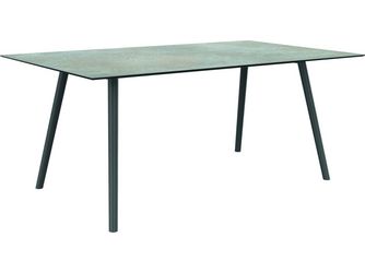 Tisch 180x100cm Interno Rundrohr konisch Aluminium graphit Tischplatte Silverstar 2.0 Quartz