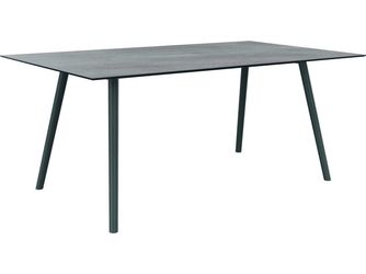 Tisch 180x100cm Interno Rundrohr konisch Aluminium graphit/Tischplatte Silverstar 2.0 Stone light