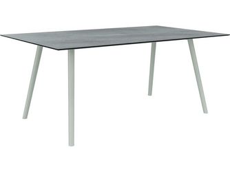 Tisch 180x100cm Interno Rundrohr konisch Aluminium greige Tischplatte Silverstar 2.0 Stone light