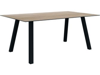 Tisch 180x100cm Interno Vierkantrohr Aluminium anthrazit Tischplatte Silverstar 2.0 Oak light