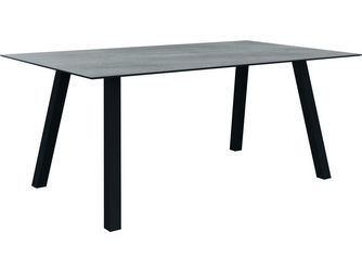 Tisch 180x100cm Interno Vierkantrohr Aluminium anthrazit Tischplatte Silverstar 2.0 Stone light