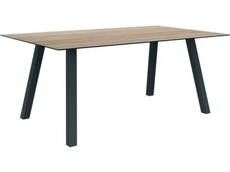 Tisch 180x100cm Interno Vierkantrohr Aluminium graphit Tischplatte Silverstar 2.0 Oak light