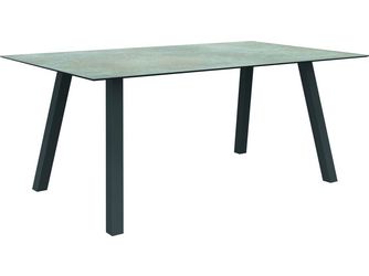 Tisch 180x100cm Interno Vierkantrohr Aluminium graphit Tischplatte Silverstar 2.0 Quartz