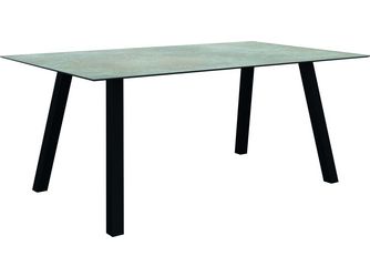 Tisch 180x100cm Interno Vierkantrohr Aluminium schwarz matt Tischplatte Silverstar 2.0 Quartz