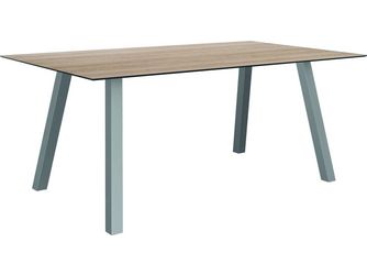 Tisch 180x100cm Interno Vierkantrohr Edelstahl Tischplatte Silverstar 2.0 Oak light