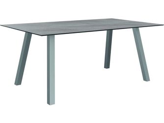 Tisch 180x100cm Interno Vierkantrohr Edelstahl Tischplatte Silverstar 2.0 Stone light