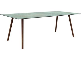 Tisch 220x100cm Interno Teak Beine rund konisch Tischplatte Silverstar 2.0 Quartz