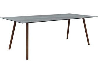 Tisch 220x100cm Interno Teak Beine rund konisch Tischplatte Silverstar 2.0 Stone light