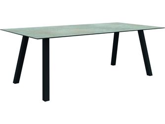 Tisch 220x100cm Interno Vierkantrohr Aluminium anthrazit Tischplatte Silverstar 2.0 Quartz