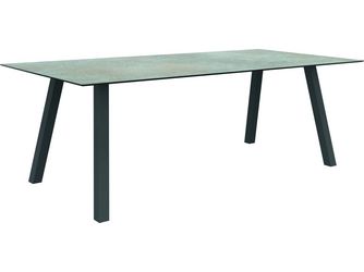 Tisch 220x100cm Interno Vierkantrohr Aluminium graphit Tischplatte Silverstar 2.0 Quartz