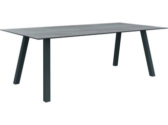 Tisch 220x100cm Interno Vierkantrohr Aluminium graphit Tischplatte Silverstar 2.0 Stone light