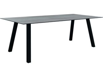 Tisch 220x100cm Interno Vierkantrohr Aluminium schwarz matt Tischplatte Silverstar 2.0 Stone light