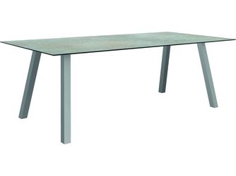 Tisch 220x100cm Interno Vierkantrohr Edelstahl Tischplatte Silverstar 2.0 Quartz