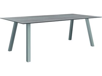Tisch 220x100cm Interno Vierkantrohr Edelstahl Tischplatte Silverstar 2.0 Stone light