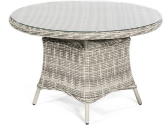 Tisch "Midland" 120cm rund Alu/Kunststoffgefl vintage-taupe, inkl. Glasplatte