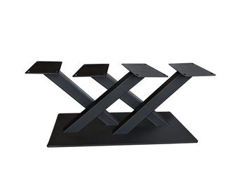 Tischgestell Metall Bigfoot Double X Höhe 72cm / Breite 70cm Fuß: 118x48cm in Black
