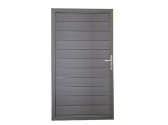 Tor Sichtschutzzaun BPC coextrudiert Steingrau "Tudo"