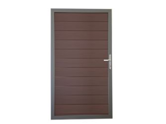 Tor Sichtschutzzaun BPC coextrudiert Walnuss "Tudo"