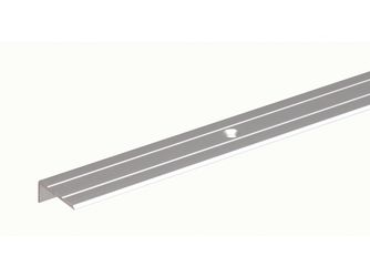 Treppenkanten-Schutzprofil, gebohrt, Alu silber elox., LxBxHxS 1000x24,5x10x1,5mm Treppenkanten-Schutzprofil, gebohrt, Alu silber elox., LxBxHxS 1000x24,5x10x1,5mm