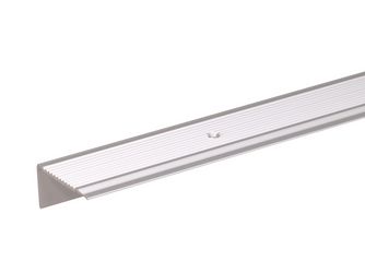 Treppenkanten-Schutzprofil, gebohrt, Alu silber elox., LxBxHxS 1000x45x23x2,5mm Treppenkanten-Schutzprofil, gebohrt, Alu silber elox., LxBxHxS 1000x45x23x2,5mm
