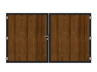 Tor Sichtschutzzaun 2-flügelig Kiefer "TRIO"