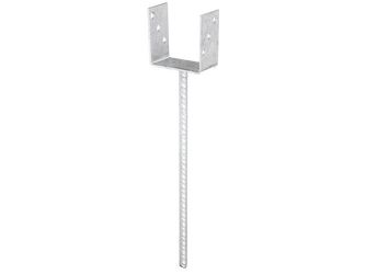 U-Pfostenträger/Betonanker Riffelstahl, fvz, zEinbet., BxH 101x100mm, L Anker 400mm U-Pfostenträger/Betonanker Riffelstahl, fvz, zEinbet., BxH 101x100mm, L Anker 400mm