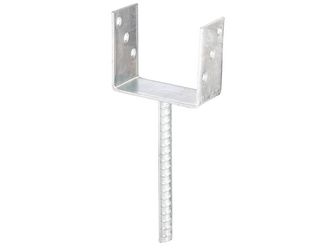 U-Pfostenträger/Betonanker Riffelstahl, fvz, zEinbet., BxH 121x104mm, L Anker 200mm U-Pfostenträger/Betonanker Riffelstahl, fvz, zEinbet., BxH 121x104mm, L Anker 200mm