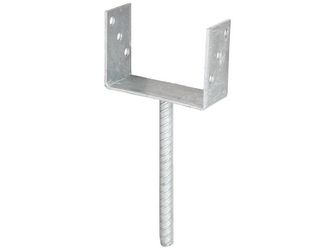 U-Pfostenträger/Betonanker Riffelstahl, fvz, zEinbet., BxH 141x104mm, L Anker 200mm U-Pfostenträger/Betonanker Riffelstahl, fvz, zEinbet., BxH 141x104mm, L Anker 200mm
