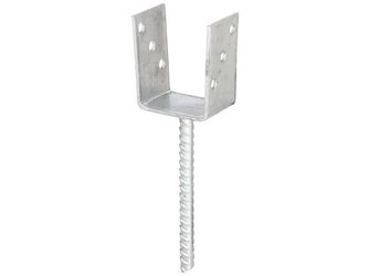 U-Pfostenträger/Betonanker Riffelstahl, fvz, zEinbet., BxH 91x104mm, L Anker 200mm U-Pfostenträger/Betonanker Riffelstahl, fvz, zEinbet., BxH 91x104mm, L Anker 200mm