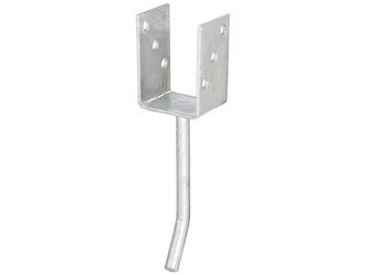 U-Pfostenträger/Betonanker Rundstahl, fvz, zEinbet., BxH 71x104mm, L Anker 200mm U-Pfostenträger/Betonanker Rundstahl, fvz, zEinbet., BxH 71x104mm, L Anker 200mm
