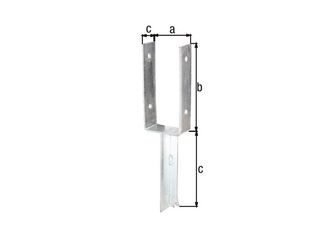 U-Pfostenträger/Betonanker T-Eisen, fvz, zEinbet., BxH 91x200mm, L Anker 200mm U-Pfostenträger/Betonanker T-Eisen, fvz, zEinbet., BxH 91x200mm, L Anker 200mm