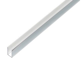 U-Profil, Alu, chromdesign, LxHxxBxHxS 2000x15x10x15x1mm