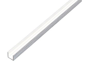 U-Profil, Alu, edelstahldesign, hell, LxHxxBxHxS 1000x10x10x10x1mm