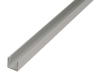 U-Profil, Alu silber elox., LxBxHxS 1000x12x10x1,5mm U-Profil, Alu silber elox., LxBxHxS 1000x12x10x1,5mm