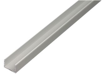 U-Profil selbstklemmend, Alu silber elox., LxBxHxS 1000x22,5x22x1,8mm