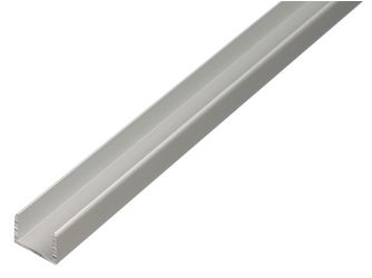 U-Profil selbstklemmend, Alu silber elox., LxBxHxS 2000x12,9x10x1,5mm