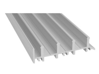 Untere Führungsschiene 4 -Spurig 79,2x20,6x7000mm, Silber eloxiert VE=010 Untere Führungsschiene 4 -Spurig 79,2x20,6x7000mm, Silber eloxiert VE=010