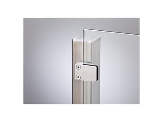 VETRO Anfangspfosten V4A 60/60x1270-1570mm Anfertigung zum Einbetonieren Klemmbacken nach rechts VETRO Anfangspfosten V4A 60/60x1270-1570mm Anfertigung zum Einbetonieren Klemmbacken nach rechts