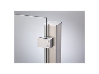 VETRO Endpfosten V4A 60/60x1270-1570mm Anfertigung zum Einbetonieren Klemmbacken nach links