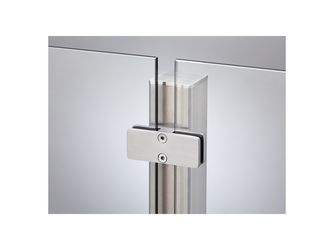 VETRO Mittelpfosten V4A 60/60x1270-1570mm Anfertigung zum Einbetonieren Klemmbacken beidseitig