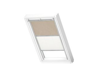 Verdunkelungs-Rollo Plus DFD CK02 4579S Sandbeige gep./weiß, Alu Premium