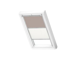 Verdunkelungs-Rollo Plus DFD CK02 4580S Helltaupe/weiß, Alu Premium