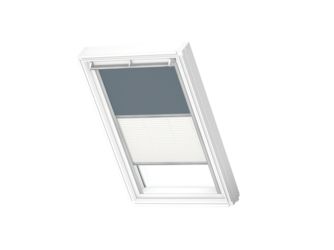 Verdunkelungs-Rollo Plus DFD CK02 4581S Blaugrau/weiß, Alu Premium