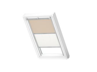 Verdunkelungs-Rollo Plus DFD CK02 4556S Sandbeige/weiß, Alu Schiene, Premium